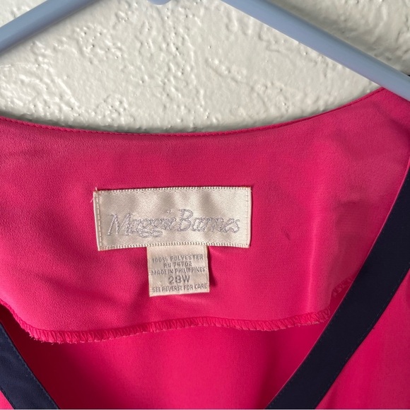 Vintage Top Women's 2X 28W Pink Blue Gold Button Down Mod Career Corpcore Madmen - Picture 7 of 7